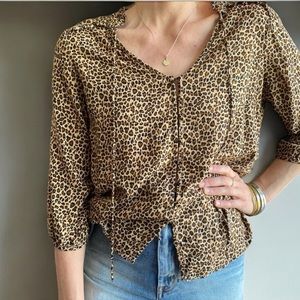 EUC Auguste The Label Cisco Leopard Print Blouse